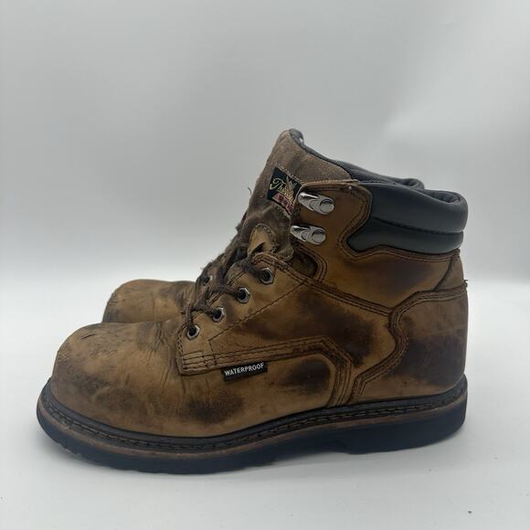 Mens SIze 8.5W Thorogood 804-3236 Brown Waterproof Comp Toe Safety Toe Work Boot - Picture 4 of 9